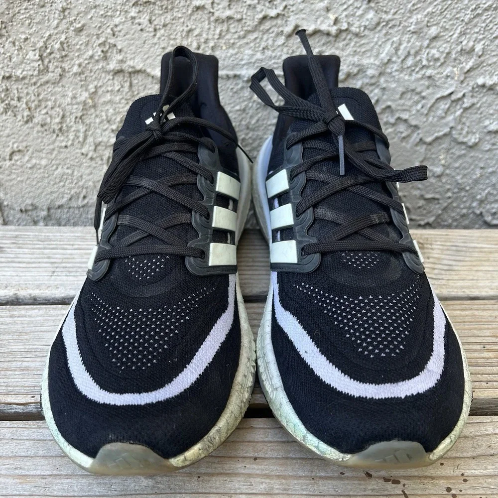 Adidas Shoes Men Size 12 UltraBoost Light Black White Boost Sneakers